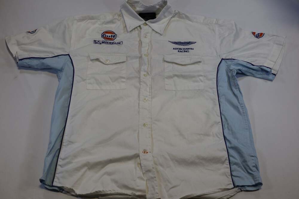 Aston Martin Racing Gulf Michelin Short Sleeve Button Down Shirt